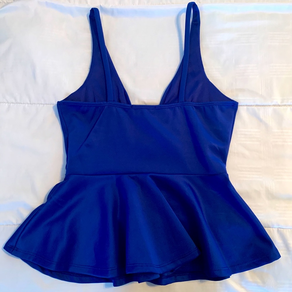 Deep V Peplum Royal Blue Top NWT - Picture 3 of 3